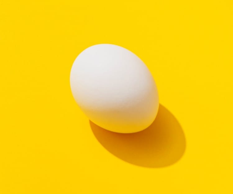 egg on a yellow surface